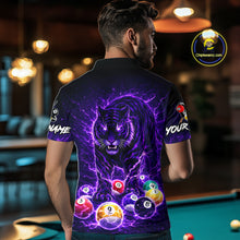 Load image into Gallery viewer, Thunder Purple Horror Tiger Pool Ball Billiard Shirt For Men Custom 8 Ball Billiard Team Attire NYN2629