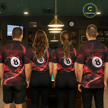 Load image into Gallery viewer, Smoke Cracked Billiard 8 Ball Pool Shirt For Women Custom Billiard Polo &amp; 1/4 Zip Team Attire | Red NYN3422