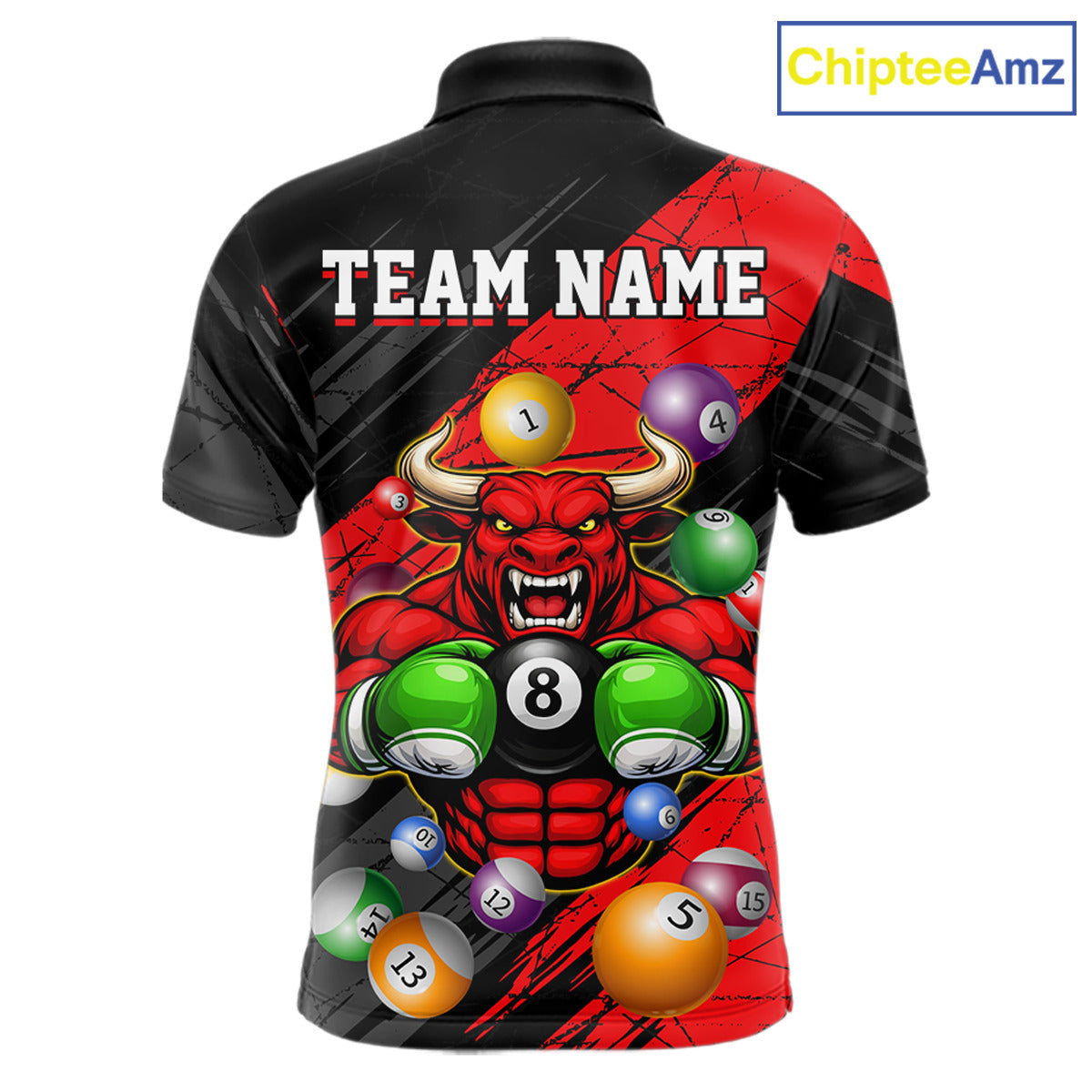 Boxing Bull Hold 8 Ball Pool Funny Billiard Shirt For Men Personalized Pool Balls Billiard Shirts NYN2652