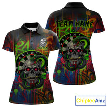Load image into Gallery viewer, Colorful Cobra Skull Dartboard Custom Graffiti Women Darts Polo Shirt Shark Dart Jerseys NYN1924