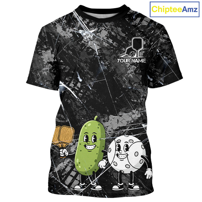 Custom Pickle And Ball Funny Pickleball Ball T-Shirt For Men Outfits Pickleball Jerseys NYN2487