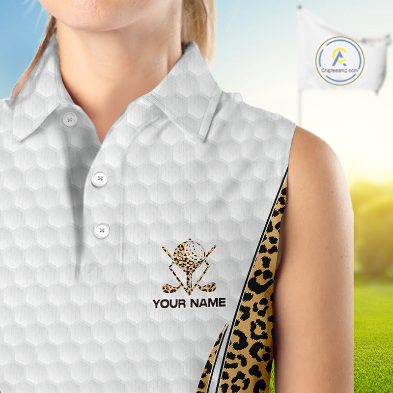 Camouflage Pattern Golf Ball Womens Golf Sleeveless Polo Shirts Custom Golf Team Clothing Golf Gifts For Women NYN2836