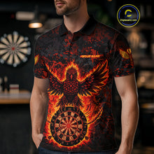 Load image into Gallery viewer, Custom Red Flames Eagle Digital Camo Darts Polo Shirt For Men Cracked Dart Jerseys NYN1958