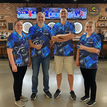 Load image into Gallery viewer, Thunder Raccoon Funny Women Dart Shirt Custom Graffiti Polo &amp; 1/4-Zip Dart Clothing | Blue NYN3343