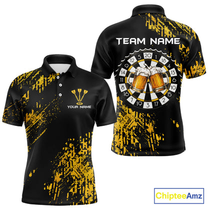 Personalized Funny Beer Cheer And Play Darts Polo & 1/4-Zip Shirt For Men Beers Dart Team Jerseys NYN2946