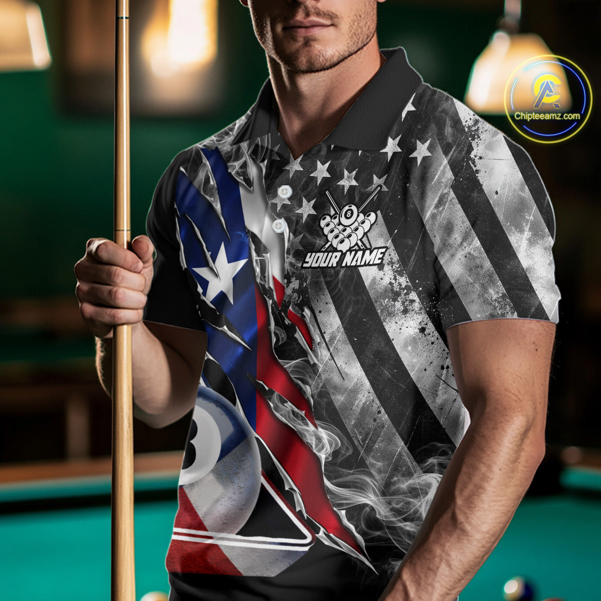 Personalized Smoke Texas Flag Billiard 8 Ball Pool Shirt For Men Custom Patriotic Billiard Appeal NYN2769