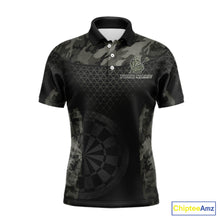 Load image into Gallery viewer, Personalized Black Dartboard Camouflage Darts Polo &amp; 1/4-Zip Shirts For Men Dart Team Jerseys NYN2816