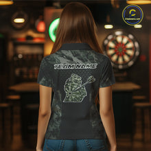 Load image into Gallery viewer, Personalized Black Dartboard Camouflage Darts Polo &amp; 1/4-Zip Shirts For Women Dart Team Jerseys NYN2816