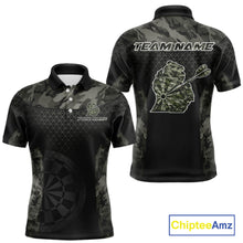 Load image into Gallery viewer, Personalized Black Dartboard Camouflage Darts Polo &amp; 1/4-Zip Shirts For Men Dart Team Jerseys NYN2816