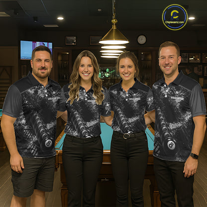 Aim Shoot Swear Repeat Ball Pool Women Polo & 1/4-Zip Team Shirt Custom 8 Ball Billiards Apparel NYN2466