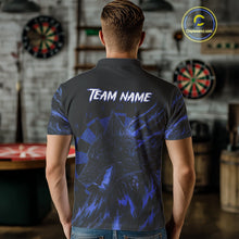 Load image into Gallery viewer, Custom Black-Blue Wolf Grunge Dart Jersey For Men Horror Grunge Dart Team Jerseys NYN1403
