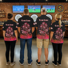 Load image into Gallery viewer, Custom Red Flames Shark And Skull 3D Men Darts Quarter-Zip League Shirts Funny Dart Jerseys NYN2204