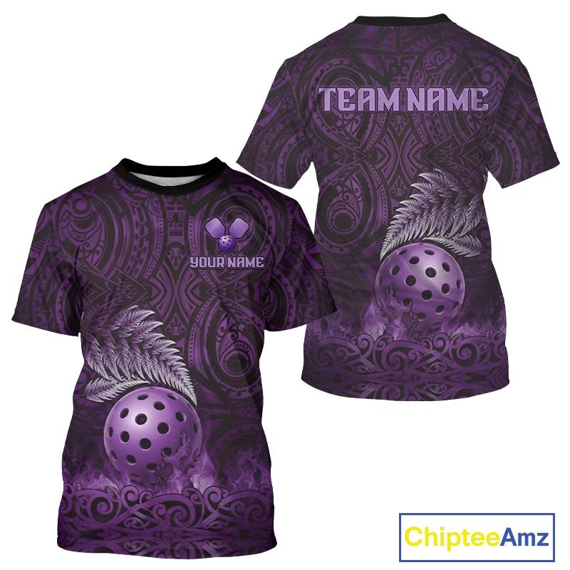 Custom Blue Tribal Pattern Flame Pickleball 3D Ball Jerseys Men Pickleball League Shirts NYN2227