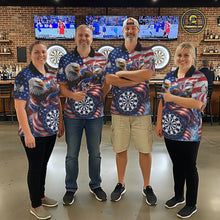 Load image into Gallery viewer, American Flag Eagle Freedom Dartboard Dart Polo Shirt Custom Patriotic Men Dart Team Jerseys NYN2541