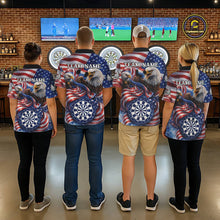 Load image into Gallery viewer, American Flag Eagle Freedom Dartboard Dart Polo Shirt Custom Patriotic Men Dart Team Jerseys NYN2541