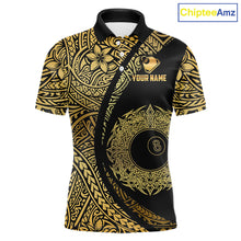 Load image into Gallery viewer, Black &amp; Gold 8 Ball Crown Billiard Polo &amp; 1/4 Zip Shirt For Men Custom Tribal Pool Team Jerseys NYN2944