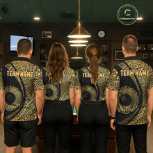 Load image into Gallery viewer, Black &amp; Gold 8 Ball Crown Billiard Polo &amp; 1/4 Zip Shirt For Men Custom Tribal Pool Team Jerseys NYN2944