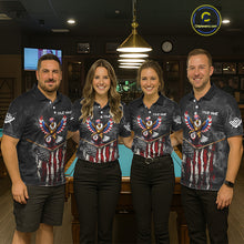 Load image into Gallery viewer, Smoke Grunge US Flag Eagle 8 Ball Cue Billiard Pool Shirt For Women Custom Patriotic Billiard Appeal NYN2763