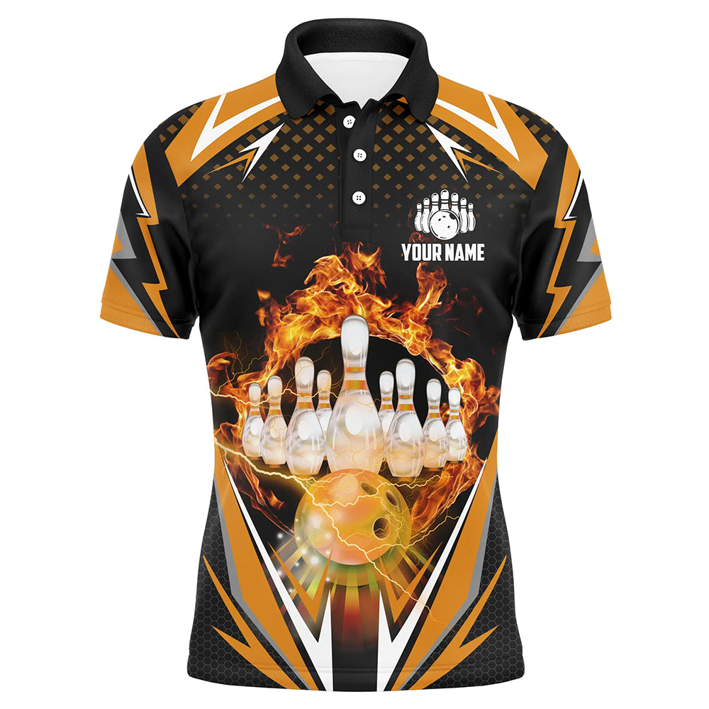 Orange Bowling Shirt Camo Bowling Shirt Customized Flame Bowling Jersey Unisex Polo Shirt for Men QZT259