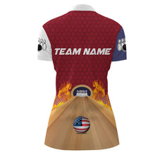 Load image into Gallery viewer, Personalized Bowling Shirt with Name Quarter-Zip Bowling Jersey for Women Flame Bowling Shirt Unisex QZT286