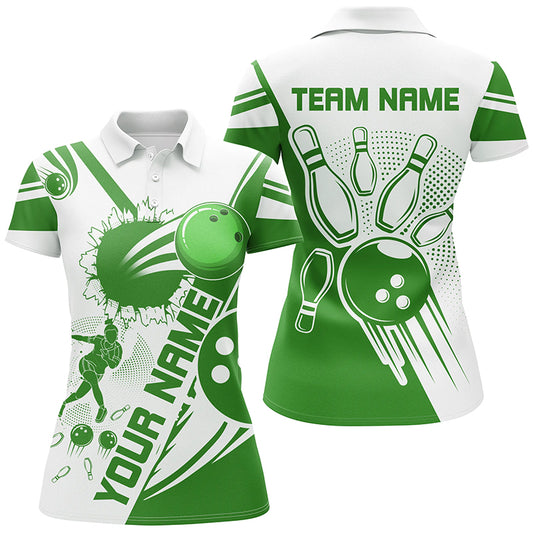 Personalized Bowling Shirt for Women Bowling Team League Polo Shirt for Women QZT408