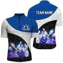 Load image into Gallery viewer, Personalized Bowling Shirt Custom Bowling Team League Bowling Jersey Men Quarter-Zip Shirt QZT260