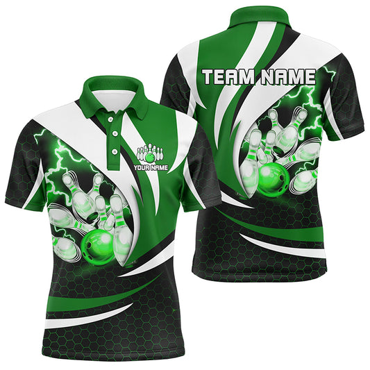 Personalized Bowling Shirt for Men Polo Camo Thunder Bowling Team League QZT429