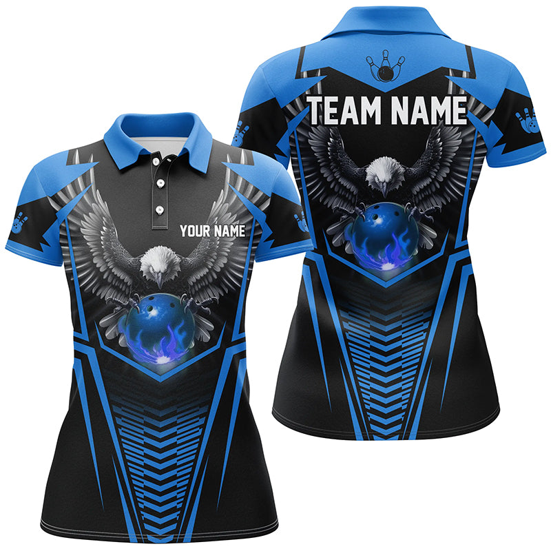 Custom Eagle Bowling Shirts Polo Bowling Team League for  Women QZT434