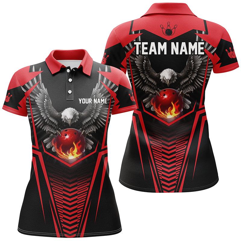 Custom Eagle Bowling Shirts Polo Bowling Team League for  Women QZT434