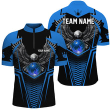 Load image into Gallery viewer, Custom Eagle Bowling Shirts 1/4 Zip Bowling Team League for Men QZT434
