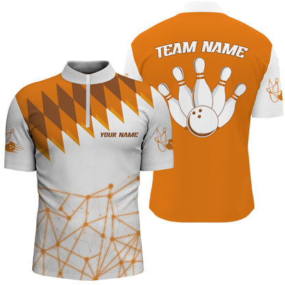 Personalized Bowling Shirt Polo & 1/4 Zip Bowling Shirt for Men Bowling Team League QZT279