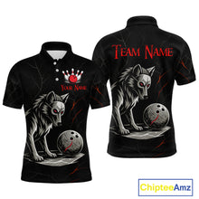 Load image into Gallery viewer, Wolf Bowling Shirt for Men Custom Bowling Team Jersey Black Polo &amp; Quarter-Zip Bowling Unisex QZT700