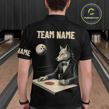 Load image into Gallery viewer, Personalized Black Wolf Bowling Jersey for Men Bowling Team Shirt Polo &amp; 1/4-Zip Bowling Unisex QZT702