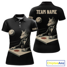 Load image into Gallery viewer, Personalized Black Wolf Bowling Jersey for Women Bowling Team Shirt Polo &amp; 1/4-Zip Bowling Unisex QZT702