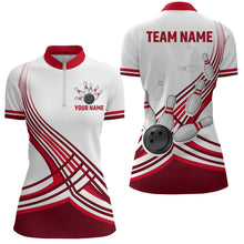 Load image into Gallery viewer, Personalized Women's Bowling Jersey Quarter Zip Bowling Team Shirts Bowling Gifts QZT502