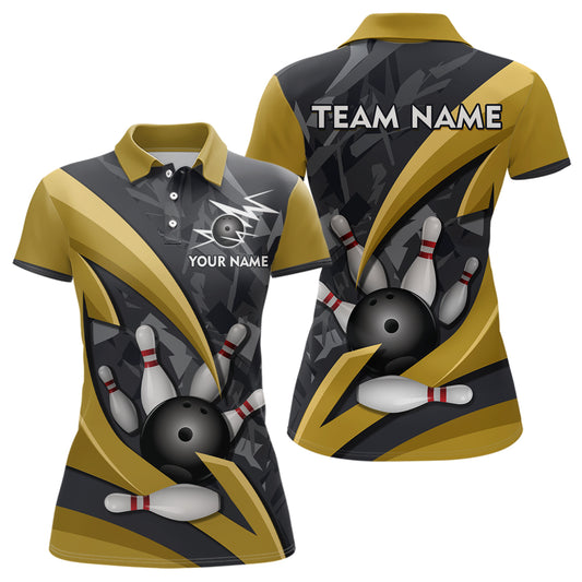 Custom 3D Bowling Team Shirts Multicolor Bowling Jersey for Women Polo QZT505