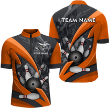 Load image into Gallery viewer, Custom 3D Bowling Team Shirts Multicolor Bowling Jersey for Men Quarter Zip QZT505