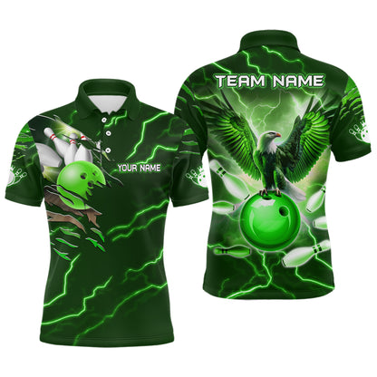 Personalized Men Polo Eagle Bowling Shirts Bowling Team League QZT437