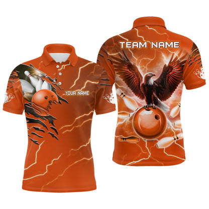 Personalized Men Polo Eagle Bowling Shirts Bowling Team League QZT437