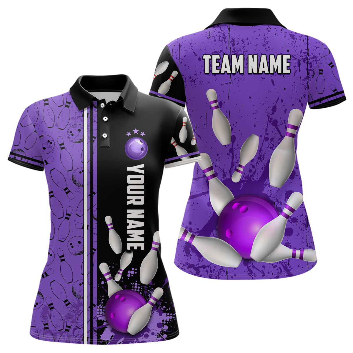 Custom Women Bowling Team Shirts Polo Bowling Jersey Bowling League Muticolor QZT474