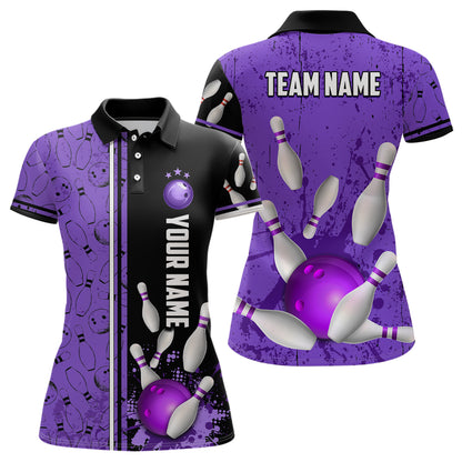 Custom Women Bowling Team Shirts Polo Bowling Jersey Bowling League Muticolor QZT474