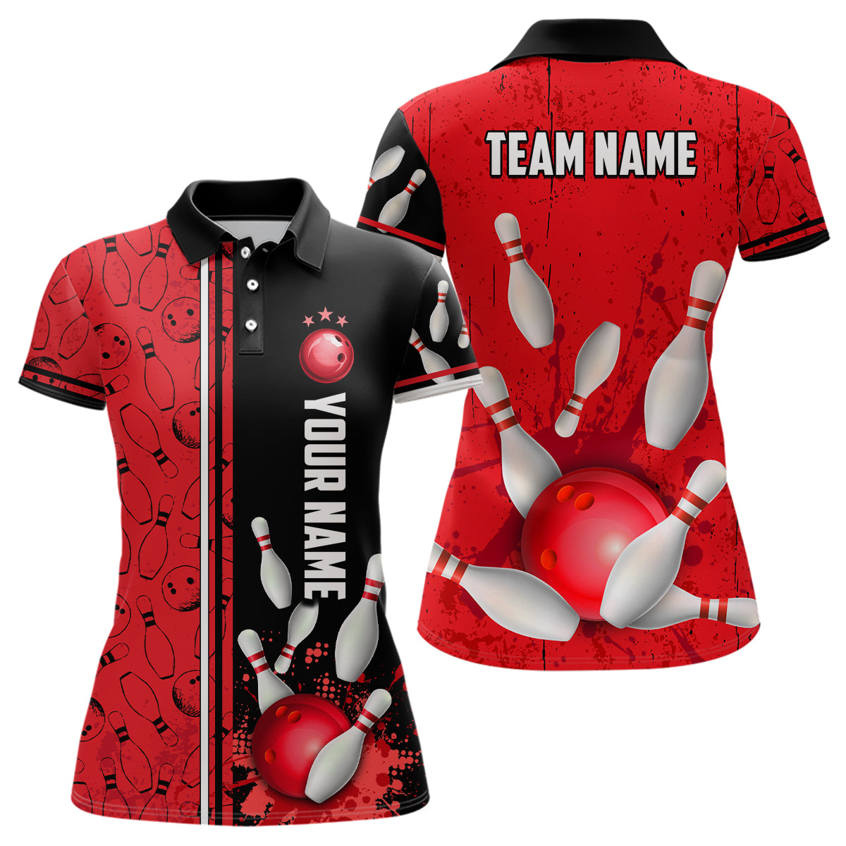 Custom Women Bowling Team Shirts Polo Bowling Jersey Bowling League Muticolor QZT474