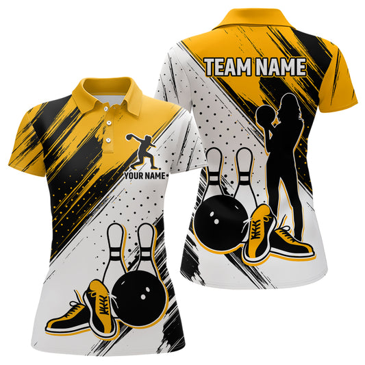 Personalized Women Polo Bowling Shirts Camo Bowling Team Jersey Multicolor QZT477