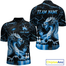 Load image into Gallery viewer, Ice Dragon Bowling Shirt Custom Bowling Team League Quarter-Zip Bowling Jersey Bowlers Gift QZT692