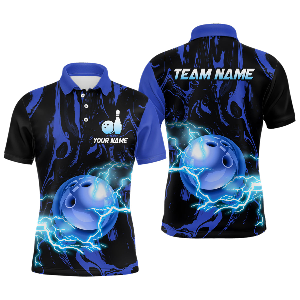 Custom Men Bowling Shirts Polo Bowling Jersey Multicolor Bowling Team League QZT484