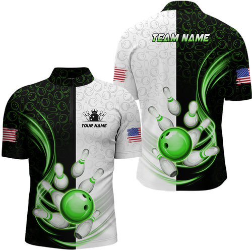 Custom Bowling Shirts for Men Camo Bowling Jersey 1/4 Zip Bowling Team League QZT449
