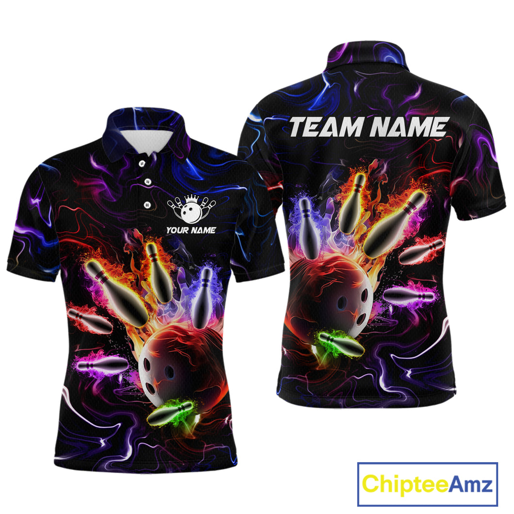 Custom Colorful Bowling Team Shirt for Men Bowling League Jersey Bowlers Gift QZT728