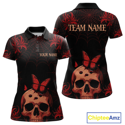 Skull Halloween Team Shirt Custom Horror Bowling Jersey for Women Bowling League Bowling Outfit QZT734