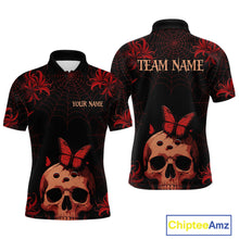 Load image into Gallery viewer, Skull Halloween Team Shirt Custom Horror Bowling Jersey for Men Bowling League Bowling Outfit QZT734