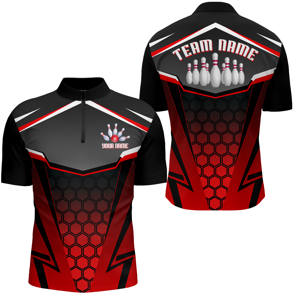Personalized Bowling Shirt Bowling Team League Men Bowling Jersey 1/4-Zip Shirt Unisex QZT265